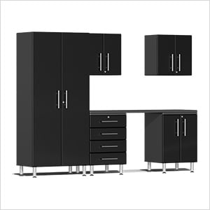 6-Piece Garage Cabinet Kit with Channeled Worktop