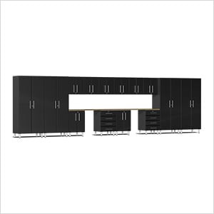 16-Piece Garage Cabinet Kit with Bamboo Worktop