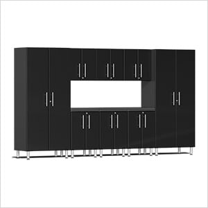 9-Piece Garage Cabinet Kit with Channeled Worktop