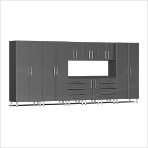 10-Piece Garage Cabinet Kit with Channeled Worktop
