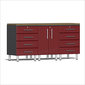4-Piece Garage Workstation Kit with Bamboo Worktop