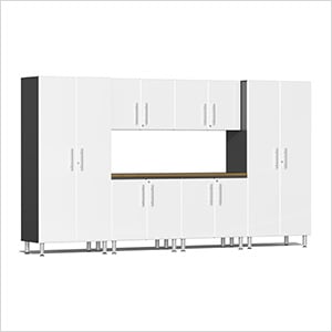 7-Piece Garage Cabinet Kit with Bamboo Worktop