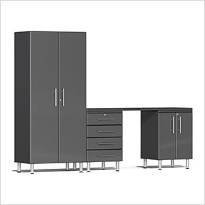 4-Piece Garage Cabinet Kit with Channeled Worktop