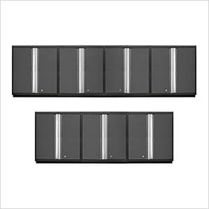 7 x PRO Series Grey Tall Wall Cabinets