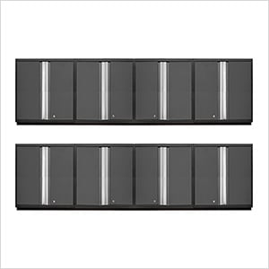 8 x PRO Series Grey Tall Wall Cabinets