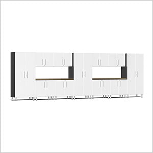13-Piece Garage Cabinet Kit with 2 Bamboo Worktops