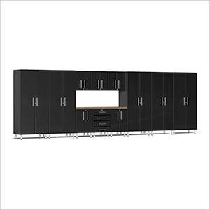 12-Piece Garage Cabinet Kit with Bamboo Worktop