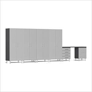 7-Piece Garage Cabinet Kit with Channeled Worktop