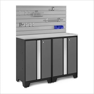 BOLD Series Grey 5-Piece Set with Stainless Top, Backsplash and Hook Set - Greg Smith Equipment Sales