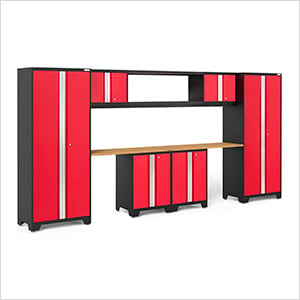BOLD Series 9-Piece Garage Cabinet System with Bamboo Worktop