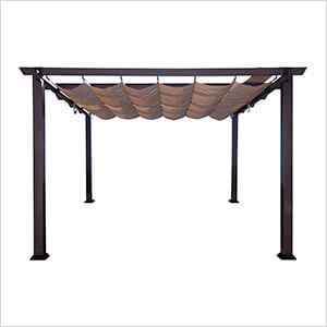 Soft Top Aluminum Pergola (Espresso Frame / Mocha Canopy)