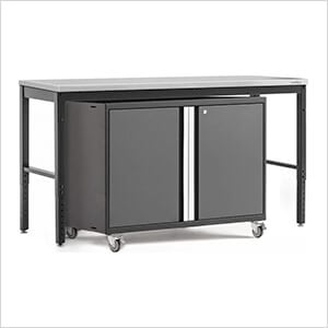 PRO Series Grey 2-Piece Workbench Set with Stainless Steel Top