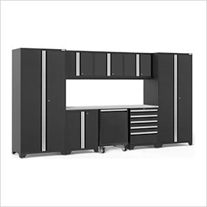 PRO Series Black 9-Piece Set with Stainless Steel Top
