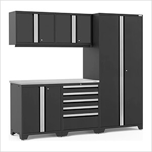 PRO Series Black 6-Piece Set with Stainless Steel Top