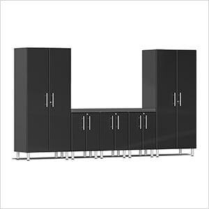 6-Piece Garage Cabinet System with Channeled Worktop