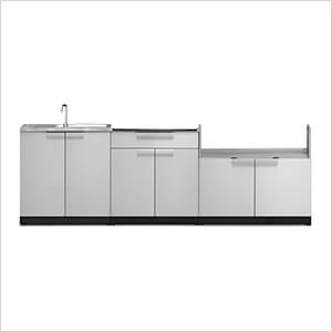 Stainless Steel 3-Piece Outdoor Kitchen Set (No Countertop)