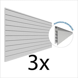 8 ft. x 4 ft. PROCORE+ PVC Silver Grey Carbon Fiber Slatwall