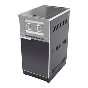 Aluminum Slate Grey Dual Side Burner and Cabinet