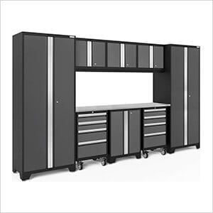 BOLD Series Grey 9-Piece Set with Stainless Steel Top