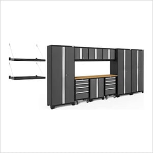 BOLD Series 12-Piece Set with Bamboo Top and Wall Mounted Shelves