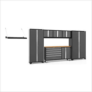 BOLD 7-Piece Project Center Set with Bamboo Top and Wall Shelf