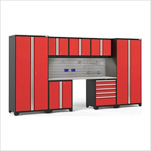 PRO Series 8-Piece Set with Stainless Top, Slatwall Hook Kit and LEDs