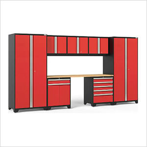PRO Series Red 8-Piece Set with Bamboo Top