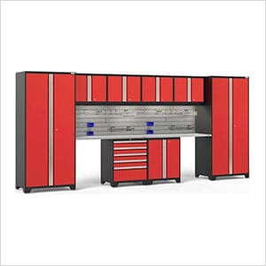 PRO Series 10-Piece Set with Stainless Top, Slatwall Hook Kit and LEDs