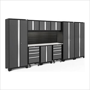 BOLD Series Grey 10-Piece Set with Stainless Top, Backsplash, LED Lights - Greg Smith Equipment Sales
