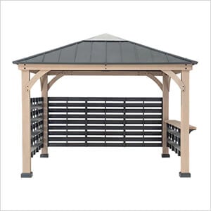 11 x 11 Wooden Grill / BBQ / Hot Tub Gazebo with Privacy Screen
