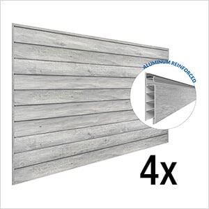 8 ft. x 4 ft. PROCORE+ PVC Gray Wood Slatwall