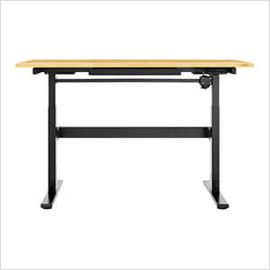56-Inch Electric Adjustable Bamboo Worktable with Drawer - Greg Smith Equipment Sales