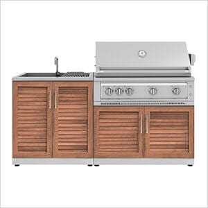 Grove 3-Piece Outdoor Kitchen Set with 40-Inch Liquid Propane Platinum Grill