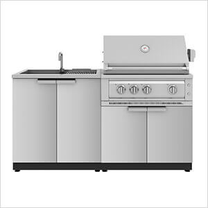 Stainless Steel 3-Piece Outdoor Kitchen Set with 33-Inch Natural Gas Platinum Grill