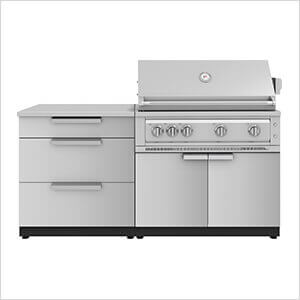 Stainless Steel 4-Piece Outdoor Kitchen Set with 40-Inch Natural Gas Platinum Grill