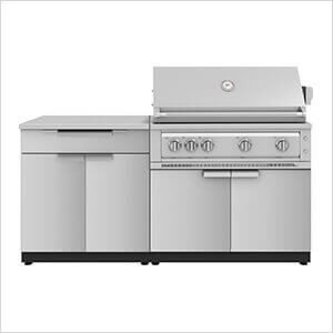 Stainless Steel 4-Piece Outdoor Kitchen Set with 40-Inch Natural Gas Platinum Grill
