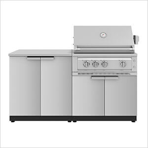 Stainless Steel 4-Piece Outdoor Kitchen Set with 33-Inch Liquid Propane Platinum Grill - Greg Smith Equipment Sales