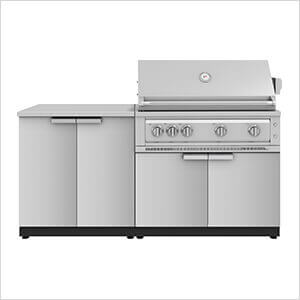 Stainless Steel 4-Piece Outdoor Kitchen Set with 40-Inch Liquid Propane Platinum Grill