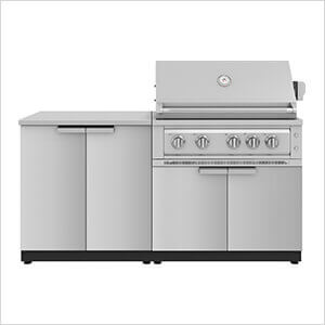 Stainless Steel 4-Piece Outdoor Kitchen Set with 36-Inch Liquid Propane Platinum Grill