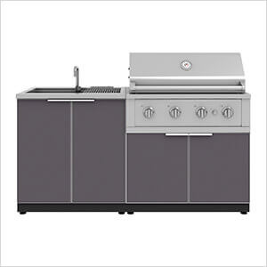 Aluminum Slate 3-Piece Outdoor Kitchen Set with 36-Inch Liquid Propane Performance Grill