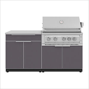 Aluminum Slate 4-Piece Outdoor Kitchen Set with 36-Inch Liquid Propane Platinum Grill - Greg Smith Equipment Sales