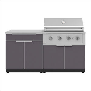 Aluminum Slate 4-Piece Outdoor Kitchen Set with 36-Inch Liquid Propane Performance Grill