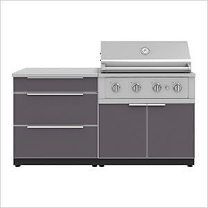 Aluminum Slate 4-Piece Outdoor Kitchen Set with 36-Inch Natural Gas Performance Grill