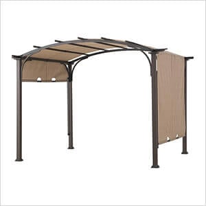9.5 x 11.5 ft. Outdoor Steel Arched Pergola with Adjustable Canopy