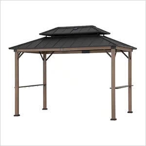 8 x 12 Grill Gazebo with Solar Power and Shelves