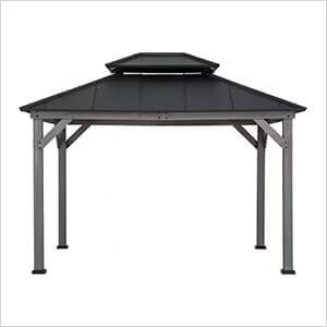10 x 12 Cedar Framed Gazebo with Steel Hardtop (Black Roof)