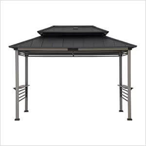 8 x 12 Wooden Grill Gazebo with AC Power Ports and Shelves
