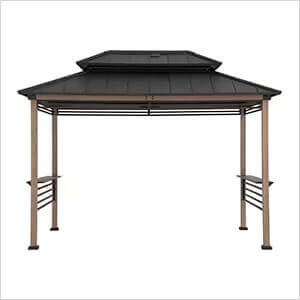 8 x 12 Wooden Grill Gazebo with DC Solar Power and Shelves