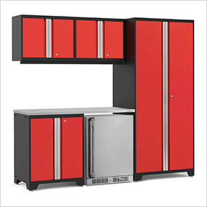PRO Series Red 6-Piece Set with Stainless Steel Top