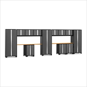 BOLD Series Grey 14-Piece Set with Bamboo Tops